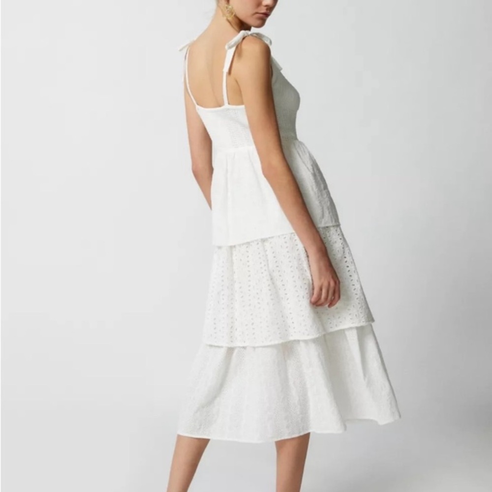 En Saison Cream Textured Sundress with Ruffle Trim. 
Never worn! - Picture 2 of 14